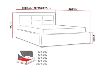Axlunda Seng 200x200 cm - Hvit - Møbler - Senger - Sengeramme & sengestamme