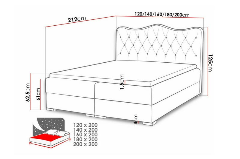 Boisdale Sengeramme 200x200 cm - Møbler - Senger - Sengeramme & sengestamme
