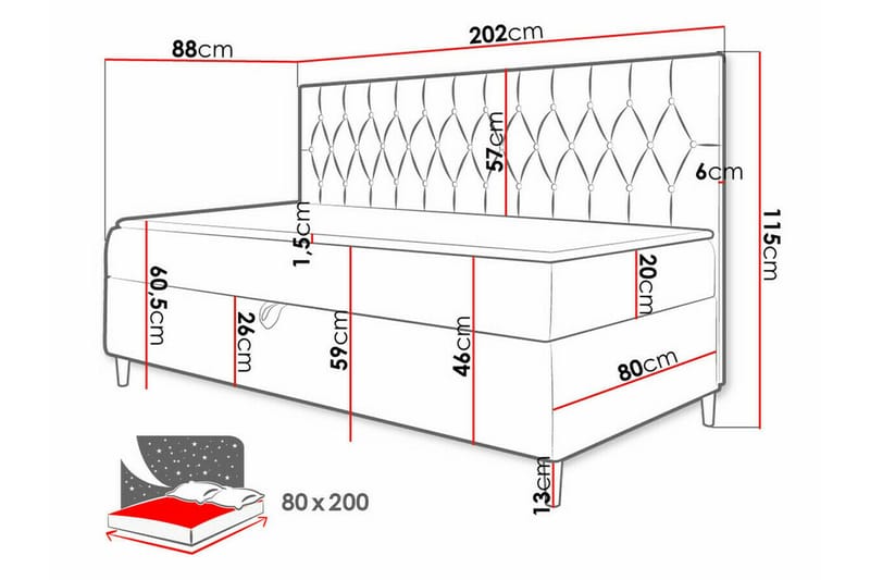 Boisdale Sengeramme 80x200 cm - Møbler - Senger - Sengeramme & sengestamme