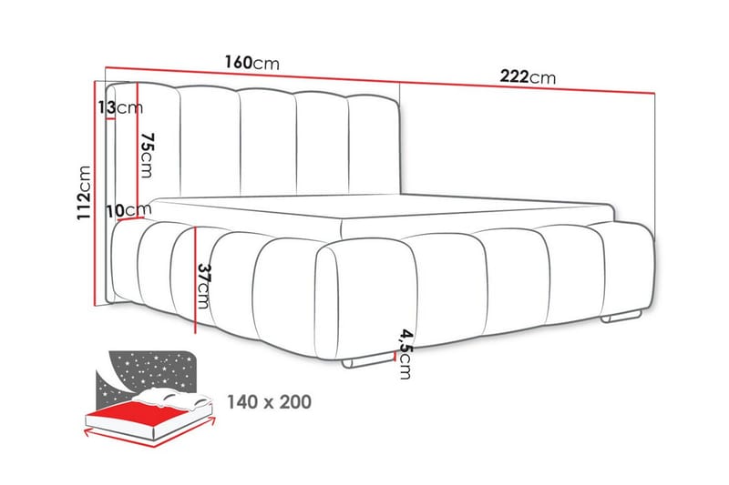 Cleaton Sengeramme 140x200 cm - Møbler - Senger - Sengeramme & sengestamme