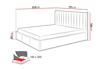 Derry Sengeramme med oppbevaring 180x200 cm - Beige / Lys - Møbler - Senger - Sengeramme & sengestamme