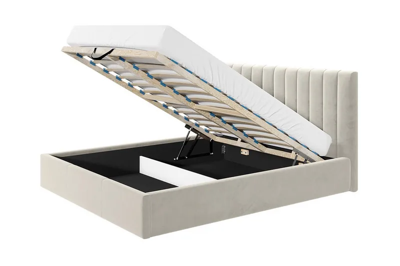 Derry Sengeramme med oppbevaring 180x200 cm - Beige / Lys - Møbler - Senger - Sengeramme & sengestamme