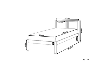 Newbegin Seng Tre 90x200 cm - Hvit - Møbler - Senger - Sengeramme & sengestamme