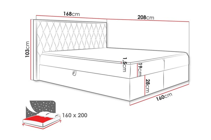 Oberting Sengeramme 160x200 cm - Møbler - Senger - Sengeramme & sengestamme