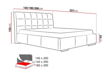 Stavanger Seng med Oppbevaring 140x200 - Svart - Møbler - Senger - Sengeramme & sengestamme