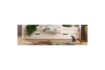 Husseng med skuff Dallas 90x200 cm Hvit, Med gjerde - Hvit, Med gjerde - Møbler - Senger - Sengetilbehør & sengegavl - Oppbevaring til senger