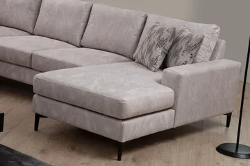 Svanabyn Sofa m. Divan og Sjeselong 4-seter - Beige - Møbler - Sofaer - U-sofa