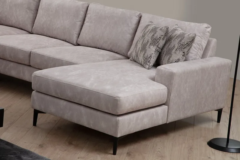 Svanabyn Sofa m. Divan og Sjeselong 4-seter - Beige - Møbler - Sofaer - U-sofa