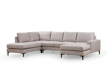 Svanabyn Sofa m. Divan og Sjeselong 4-seter - Beige - Møbler - Sofaer - U-sofa