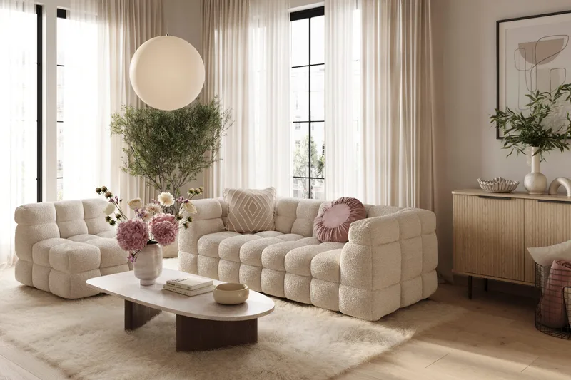 Elise 3-seters Sofa - Beige - Møbler - Sofaer - Sofa 3 seter