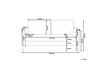 Kemsley Sofa - Grå - Møbler - Sofaer - 2 seter sofa