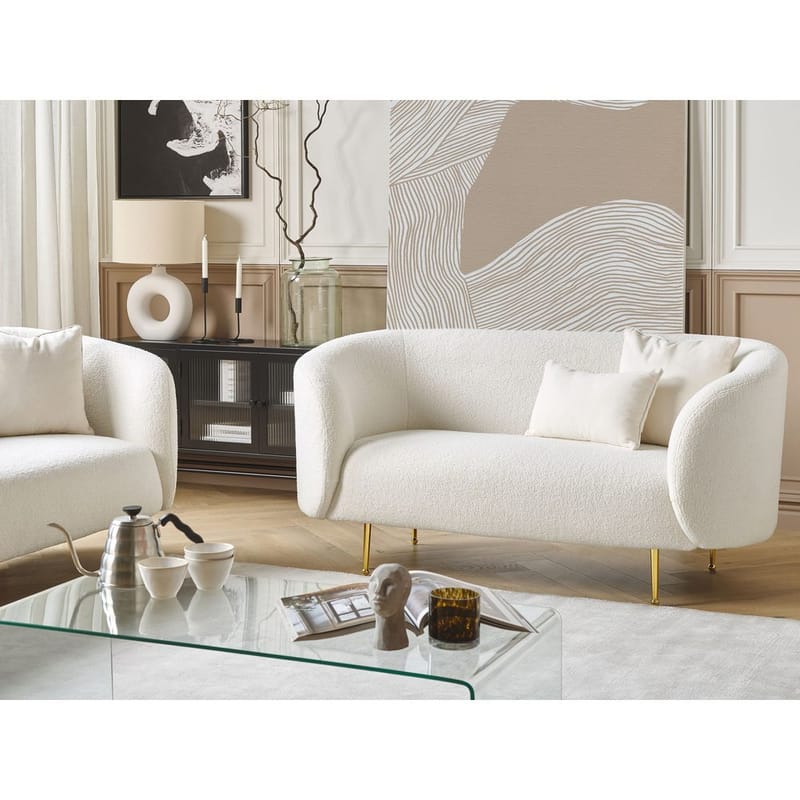 2-seters sofa Loen - Hvit, gull - Møbler - Sofaer - 2 seter sofa
