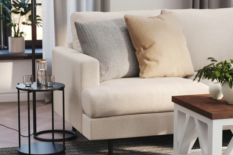 Menard Compact 3-seters Stoffsofa - Beige - Møbler - Sofaer - Sofa 3 seter