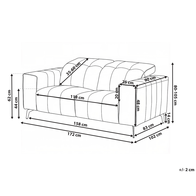 2-seters sofa Ommel - Lys beige - Møbler - Sofaer - Reclinersofaer - 2 seters kinosofa & reclinersofa