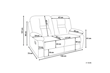Rovik Sofa 2-seter - Hvit - Møbler - Sofaer - 2 seter sofa