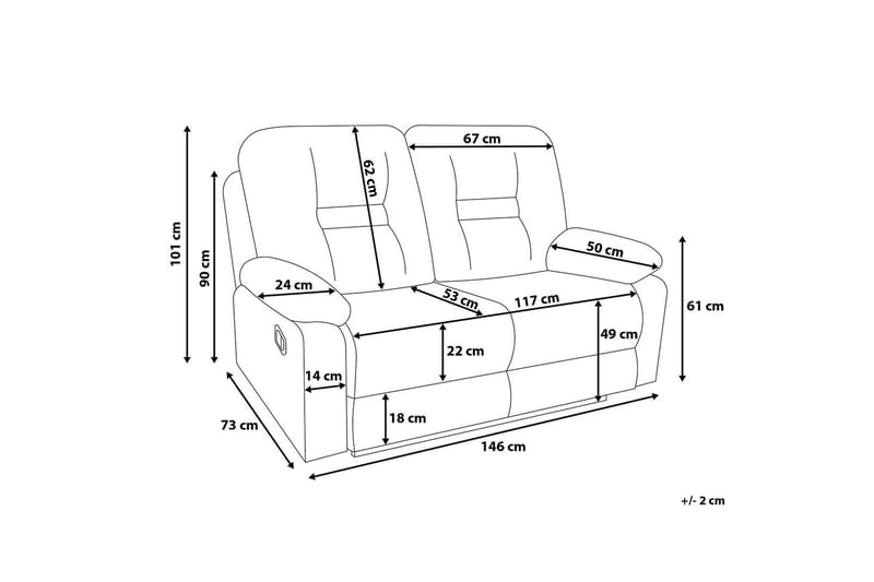 Rovik Sofa 2-seter - Hvit - Møbler - Sofaer - 2 seter sofa