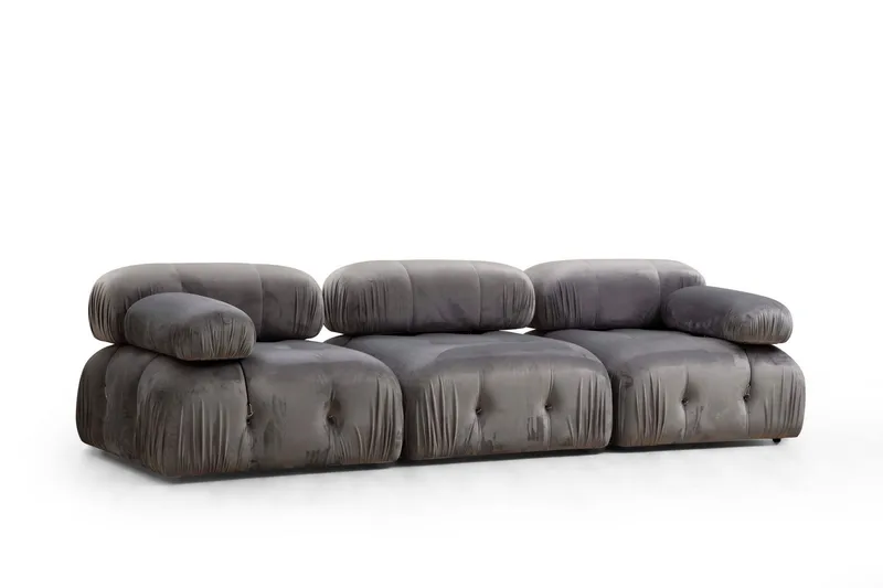Belgin Boblende Sofa 3-seter, Grå