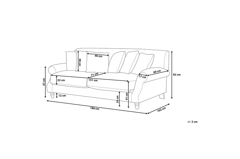 Eike Sofa 2-seter - Blå - Møbler - Sofaer - Sofa 3 seter
