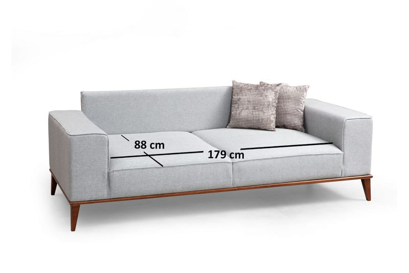 Jonnesha 3-Seter Sofa - Grå - Møbler - Sofaer - Sovesofaer - 3 seters sovesofa