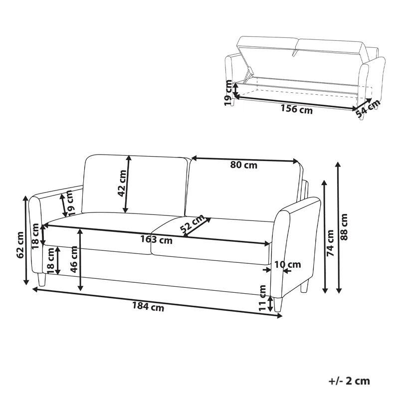 3-seters sofa Mare - Beige - Møbler - Sofaer - Sofa 3 seter