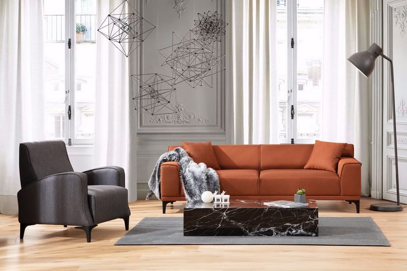 Mississauga Sofa 3-seters - Oransje - Møbler - Sofaer - Sofa 3 seter