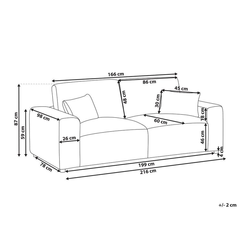 3-seters sofa Sandora - Hvit, Svart - Møbler - Sofaer - Sofa 3 seter