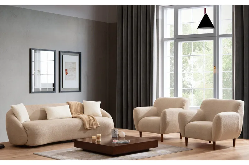Scone Sofa 3-seters - Brun|Bouclé - Møbler - Sofaer - Sofa 3 seter