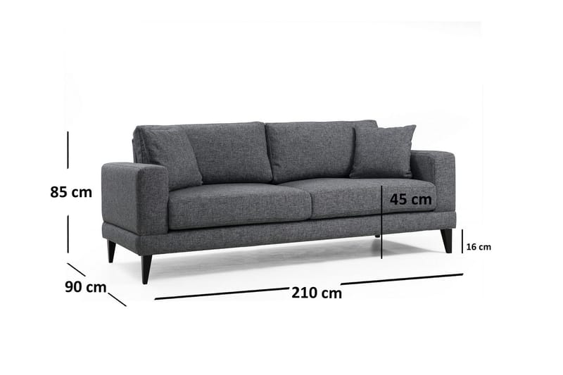 Selder 3-Seter Sofa - Grå - Møbler - Sofaer - Sovesofaer - 3 seters sovesofa
