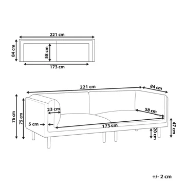 3-seters sofa Vorgod Stoff - Mørkeblå - Møbler - Sofaer - Sofa 3 seter