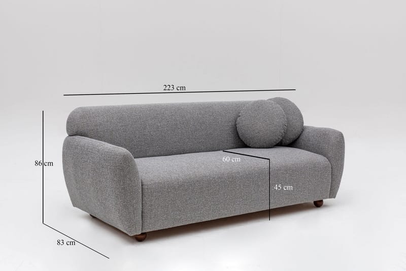 Whitecliffs Sofa 3-seters - Grå - Møbler - Sofaer - Sofa 3 seter