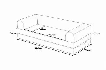 3-seters sovesofa Atelier Del Sofa Legom Eco (190 x 90 x 25 cm) Rosa - Møbler - Sofaer - Sovesofaer