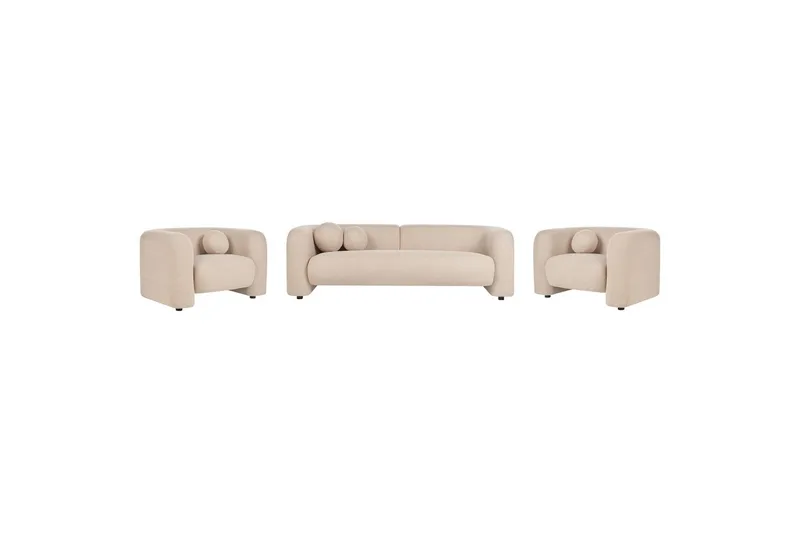 5-sits Soffgrupp Beliani Leiren Beige Beige - Møbler - Sofaer - Sofagrupper