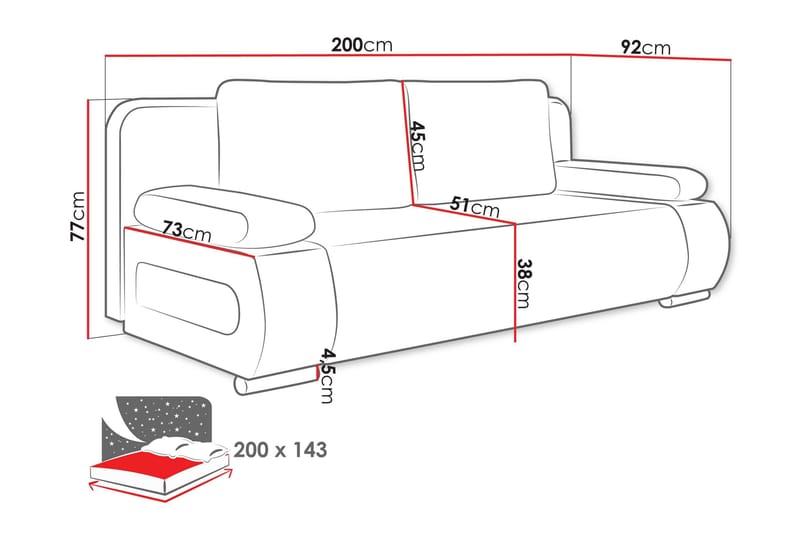Adelma Sofa 3-seter - Gul - Møbler - Sofaer - Fløyel sofaer