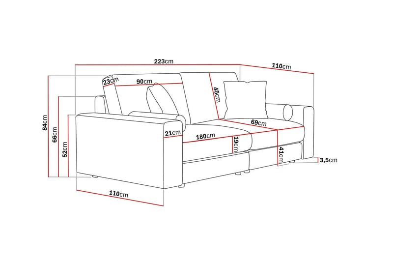 Arken Lyx 3-seter Dyp Sofa i Manchester - Greige - Møbler - Sofaer - Sofa 3 seter
