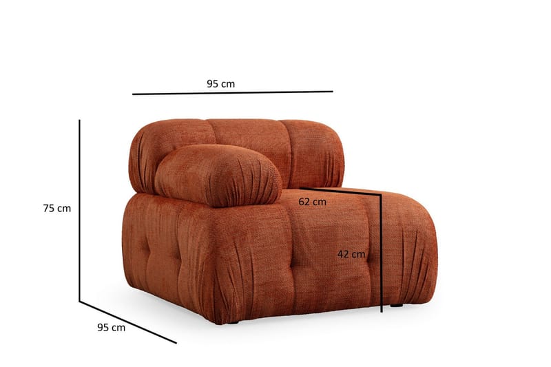 Belgin Sofa 2-seter - Oransje - Møbler - Sofaer - Modulsofaer - Komplett modulsofa