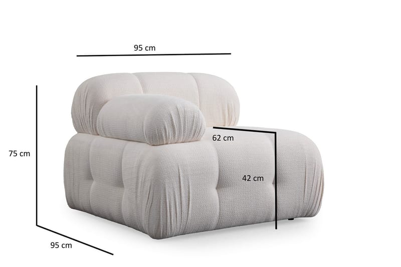 Belgin Sofa 3-seter - Hvit - Møbler - Sofaer - Modulsofaer - Komplett modulsofa