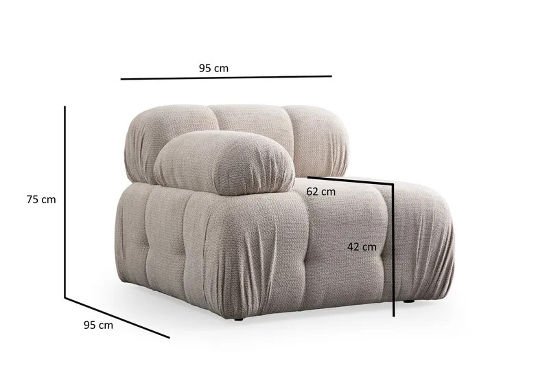 Belgin Sofa 3-seter - Krem - Møbler - Sofaer - Modulsofaer - Komplett modulsofa