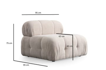 Belgin Sofa 3-seter - Krem - Møbler - Sofaer - Modulsofaer - Komplett modulsofa