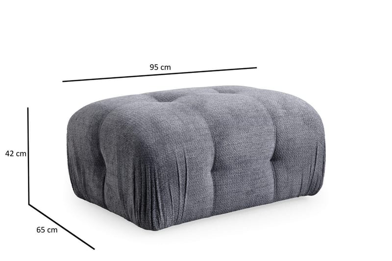 Belgin Sofa med Sjeselong 2-seter - Grå - Møbler - Sofaer - Modulsofaer - Komplett modulsofa
