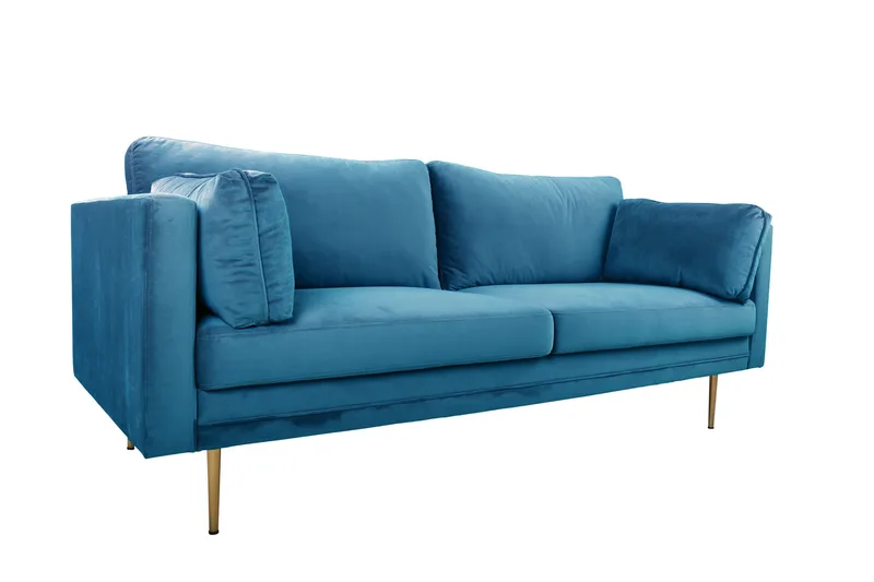 Boom Fløyelssofa 3-seter - Blå - Møbler - Sofaer - Fløyel sofaer