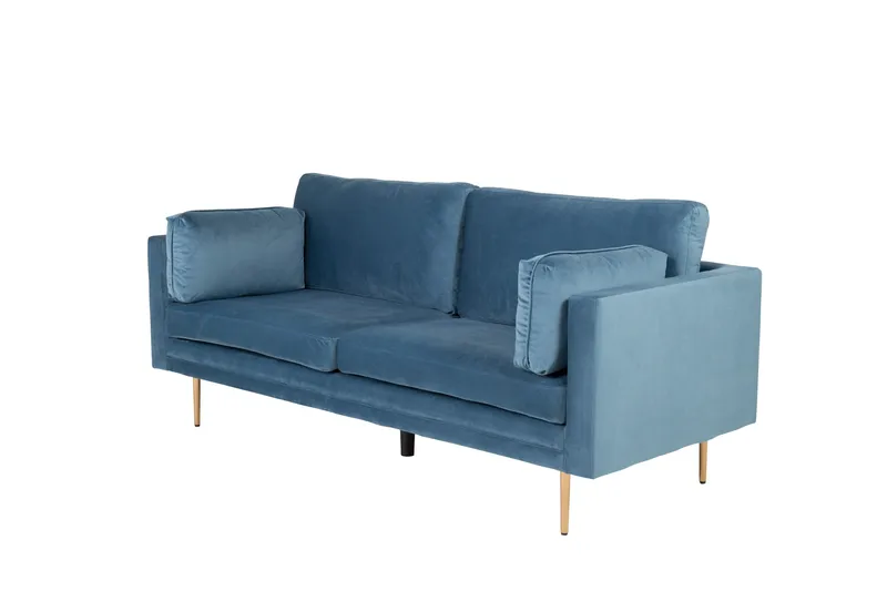 Boom Fløyelssofa 3-seter - Blå - Møbler - Sofaer - Fløyel sofaer