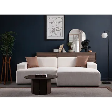 Branorin 3-seters Hjørnesofa - Kremhvit - Møbler - Sofaer - Sofa med sjeselong