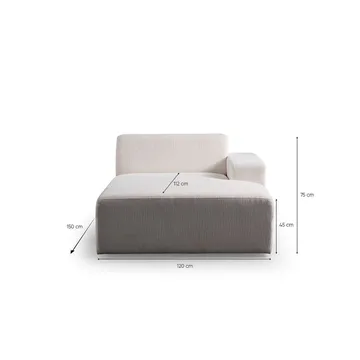 Branorin 3-seters Hjørnesofa - Kremhvit - Møbler - Sofaer - Sofa med sjeselong