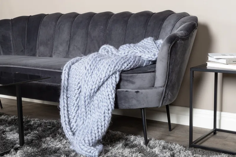 Calais 3-seter Sofa Fløyel - Mørk grå - Møbler - Sofaer - Fløyel sofaer