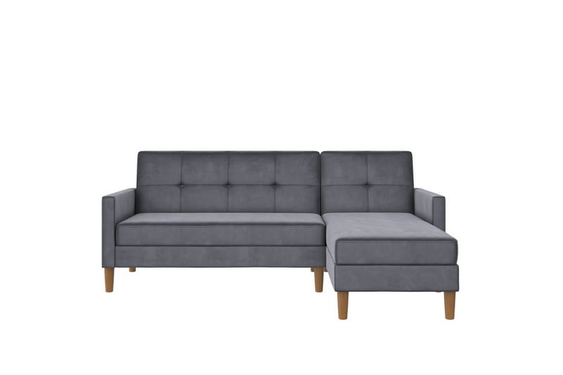 Chaiselong Lilly Antrasitt, Fløyel - Antrasitt, Fløyel - Møbler - Sofaer - Sofa med sjeselong