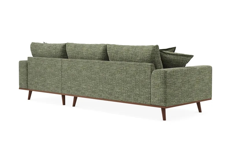 Copenhagen Premium 4-personers Højrevendt L-formet Dyb Divansofa i Chenille - Grøn - Møbler - Sofaer - Sofa med sjeselong