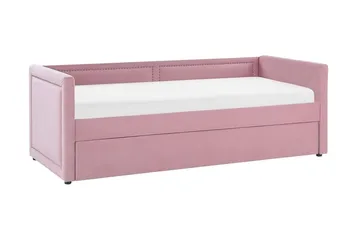 Dagseng 90 x 200 cm fløyel rosa MIMIZAN - Rosa - Møbler - Sofaer - Dagsenger
