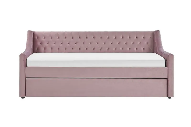 Dagseng 90 x 200 cm fløyel rosa MONTARGIS, Rosa
