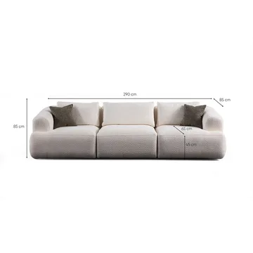 Dashwood 3-seters sofa - Hvit - Møbler - Sofaer - Sofa 3 seter