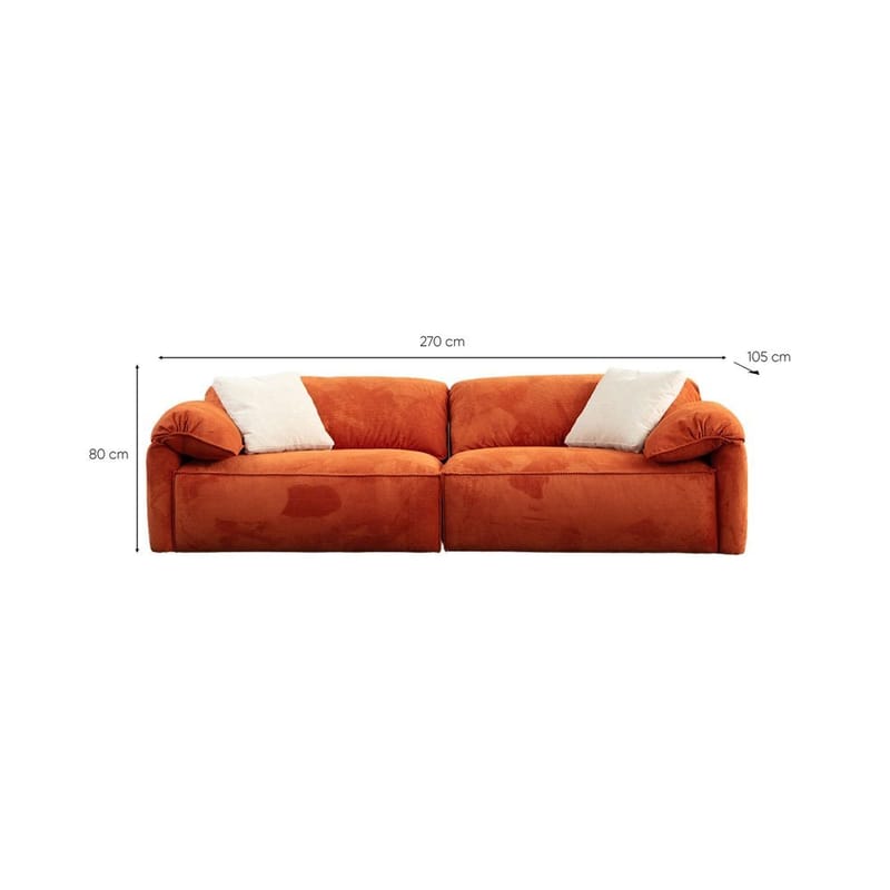 Derebasi 3-seters sofa - Oransje - Møbler - Sofaer - Sofa 3 seter